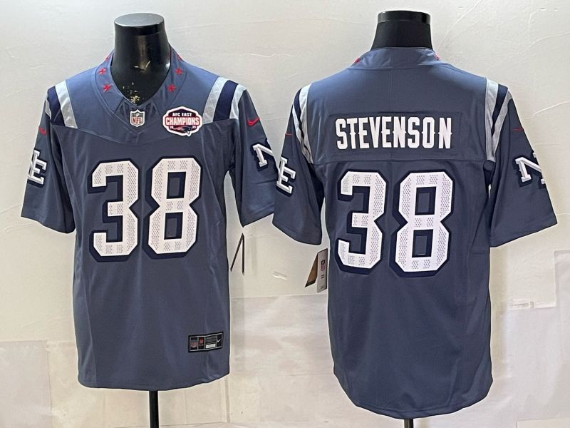 Men 2026 New England Patriots #38 Stevenson Blue 5th generations Nike Limited NFL Jersey style 012